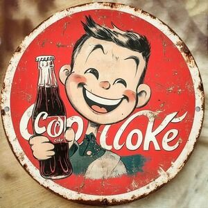 COCA-COLA COKE SODA POP COLA   Rustic Metal Sign RETRO Garage Man Cave DINER 50S
